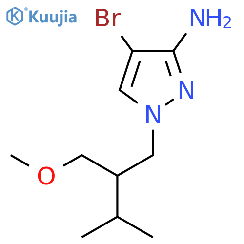 4-bromo-1-2-(methoxymethyl)-3-methylbutyl-1H-pyrazol-3-amine structure