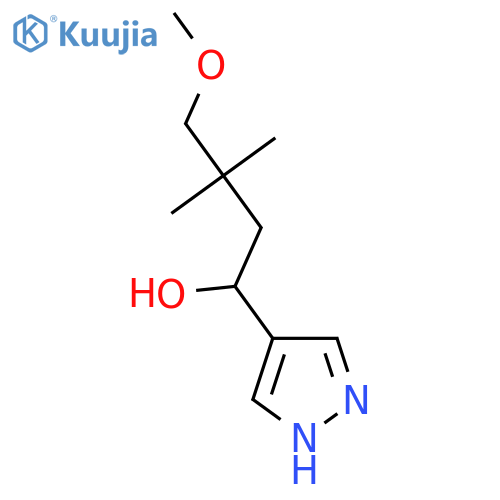 4-methoxy-3,3-dimethyl-1-(1H-pyrazol-4-yl)butan-1-ol structure