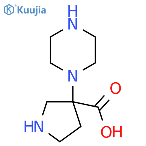 3-(Piperazin-1-yl)pyrrolidine-3-carboxylic acid structure