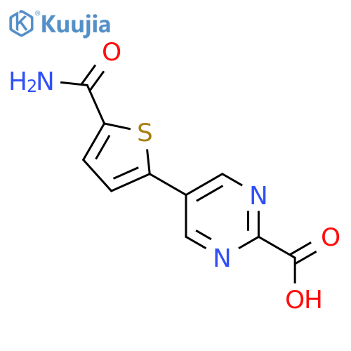 5-(5-Carbamoylthiophen-2-yl)pyrimidine-2-carboxylic acid structure