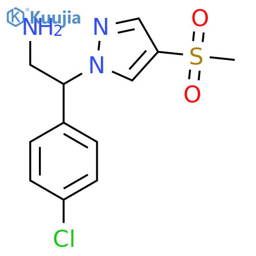 2-(4-chlorophenyl)-2-(4-methanesulfonyl-1H-pyrazol-1-yl)ethan-1-amine structure