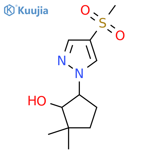 5-(4-methanesulfonyl-1H-pyrazol-1-yl)-2,2-dimethylcyclopentan-1-ol structure