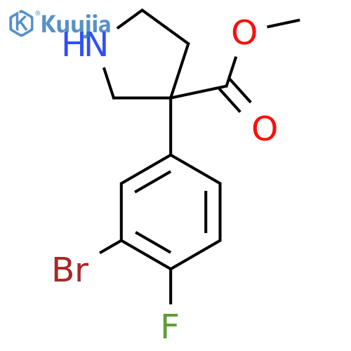 Methyl 3-(3-bromo-4-fluorophenyl)pyrrolidine-3-carboxylate structure