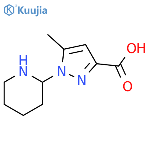 1H-Pyrazole-3-carboxylic acid, 5-methyl-1-(2-piperidinyl)- structure