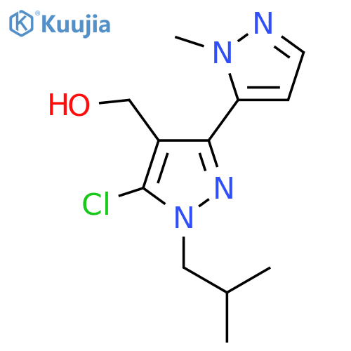 5-chloro-3-(1-methyl-1H-pyrazol-5-yl)-1-(2-methylpropyl)-1H-pyrazol-4-ylmethanol structure