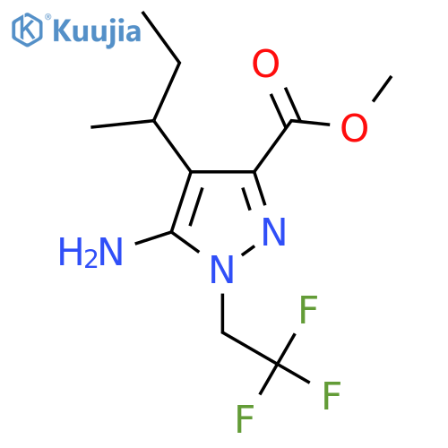 methyl 5-amino-4-(butan-2-yl)-1-(2,2,2-trifluoroethyl)-1H-pyrazole-3-carboxylate structure
