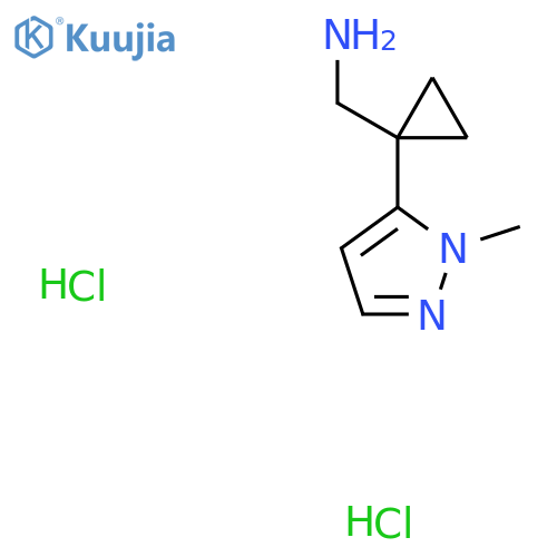 [1-(1-methyl-1H-pyrazol-5-yl)cyclopropyl]methanamine dihydrochloride structure