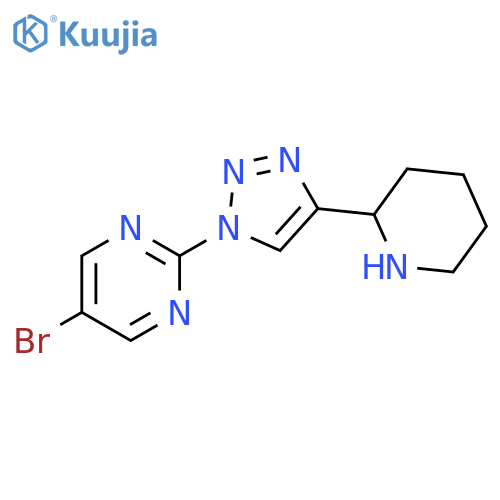 Pyrimidine, 5-bromo-2-[4-(2-piperidinyl)-1H-1,2,3-triazol-1-yl]- structure