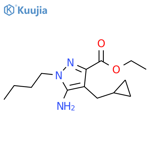 1H-Pyrazole-3-carboxylic acid, 5-amino-1-butyl-4-(cyclopropylmethyl)-, ethyl ester structure