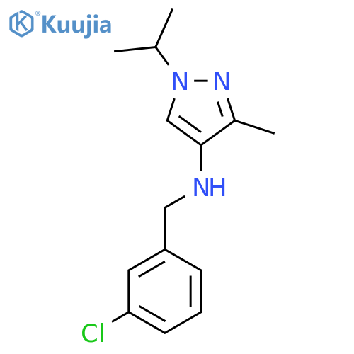N-(3-chlorophenyl)methyl-3-methyl-1-(propan-2-yl)-1H-pyrazol-4-amine structure