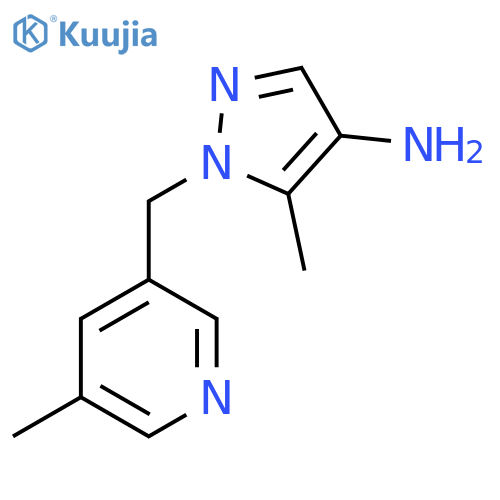 5-methyl-1-(5-methylpyridin-3-yl)methyl-1H-pyrazol-4-amine structure