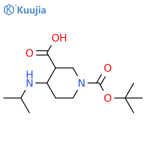 1-[(Tert-butoxy)carbonyl]-4-[(propan-2-yl)amino]piperidine-3-carboxylic acid structure