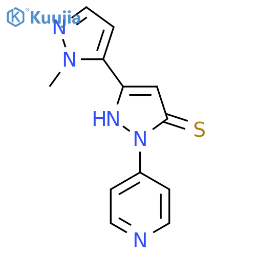 3-(1-methyl-1H-pyrazol-5-yl)-1-(pyridin-4-yl)-1H-pyrazole-5-thiol structure
