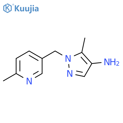 5-methyl-1-(6-methylpyridin-3-yl)methyl-1H-pyrazol-4-amine structure