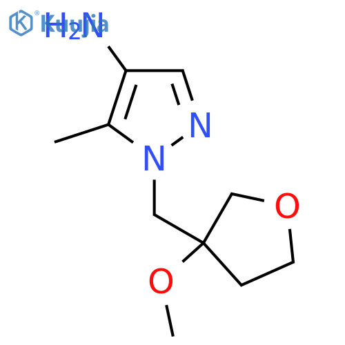 1-(3-methoxyoxolan-3-yl)methyl-5-methyl-1H-pyrazol-4-amine structure