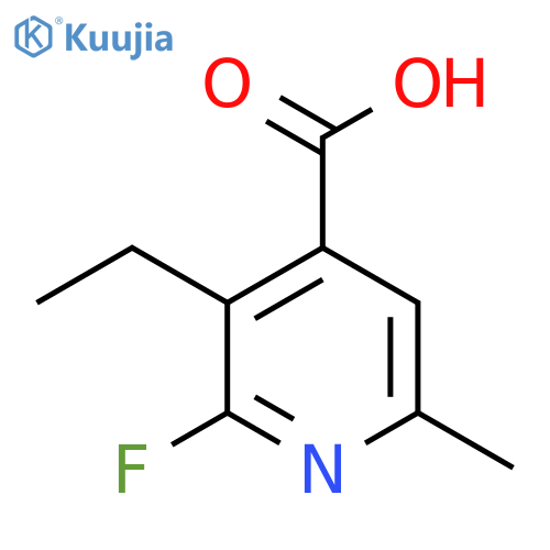 4-Pyridinecarboxylic acid, 3-ethyl-2-fluoro-6-methyl- structure