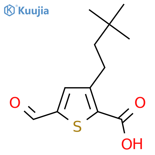 3-(3,3-Dimethylbutyl)-5-formylthiophene-2-carboxylic acid structure