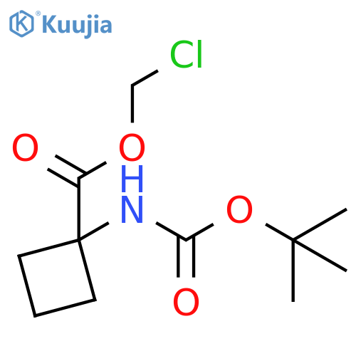 Chloromethyl 1-((tert-butoxycarbonyl)amino)cyclobutanecarboxylate structure