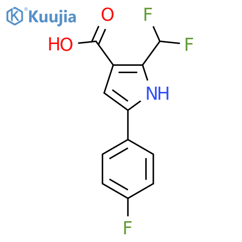 2-(difluoromethyl)-5-(4-fluorophenyl)-1H-pyrrole-3-carboxylic acid structure