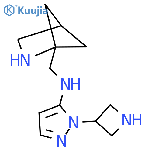 N-({2-azabicyclo2.1.1hexan-1-yl}methyl)-1-(azetidin-3-yl)-1H-pyrazol-5-amine structure