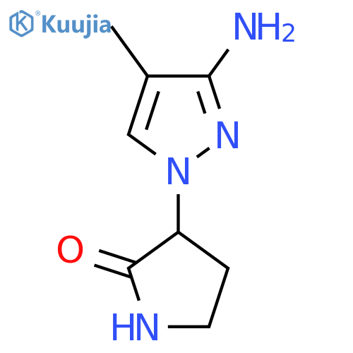 3-(3-amino-4-methyl-1H-pyrazol-1-yl)pyrrolidin-2-one structure