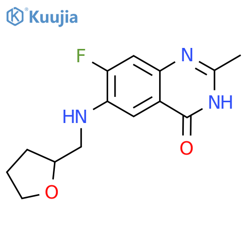 7-fluoro-2-methyl-6-{(oxolan-2-yl)methylamino}-3,4-dihydroquinazolin-4-one structure