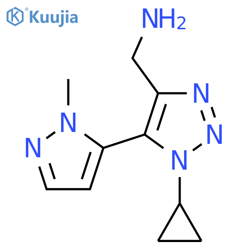 1-cyclopropyl-5-(1-methyl-1H-pyrazol-5-yl)-1H-1,2,3-triazol-4-ylmethanamine structure