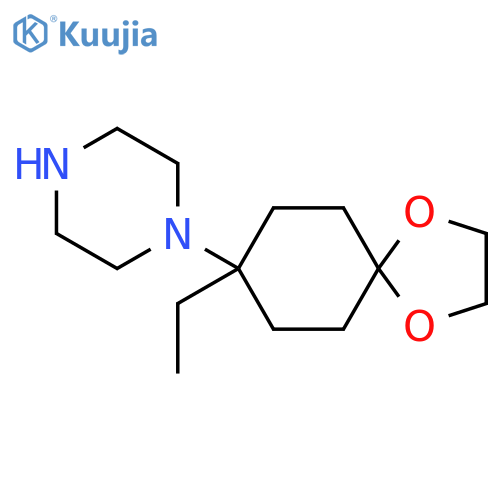 Piperazine, 1-(8-ethyl-1,4-dioxaspiro[4.5]dec-8-yl)- structure