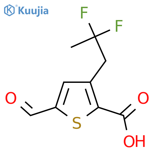 3-(2,2-Difluoropropyl)-5-formylthiophene-2-carboxylic acid structure