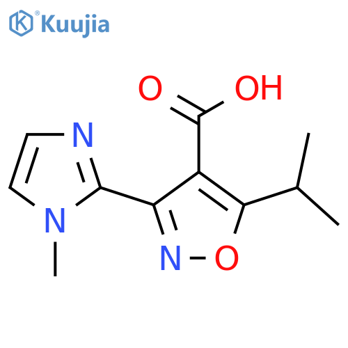 3-(1-methyl-1H-imidazol-2-yl)-5-(propan-2-yl)-1,2-oxazole-4-carboxylic acid structure