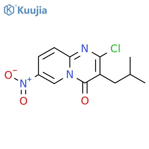 2-chloro-3-(2-methylpropyl)-7-nitro-4H-pyrido1,2-apyrimidin-4-one structure