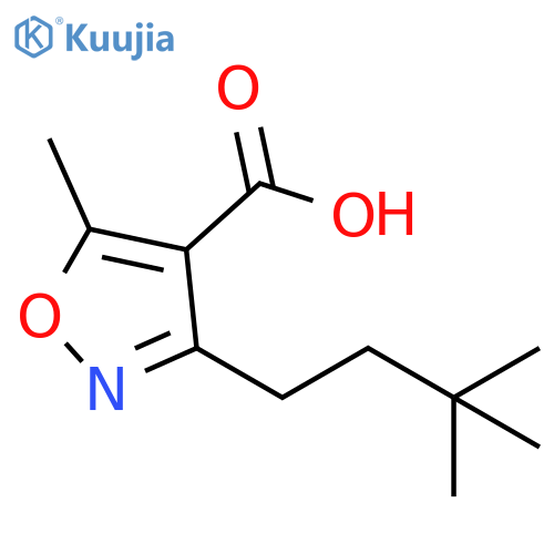 4-Isoxazolecarboxylic acid, 3-(3,3-dimethylbutyl)-5-methyl- structure