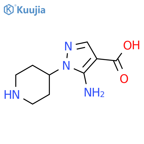 5-amino-1-(piperidin-4-yl)-1H-pyrazole-4-carboxylic acid structure