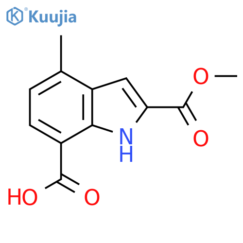 2-(methoxycarbonyl)-4-methyl-1H-indole-7-carboxylic acid structure