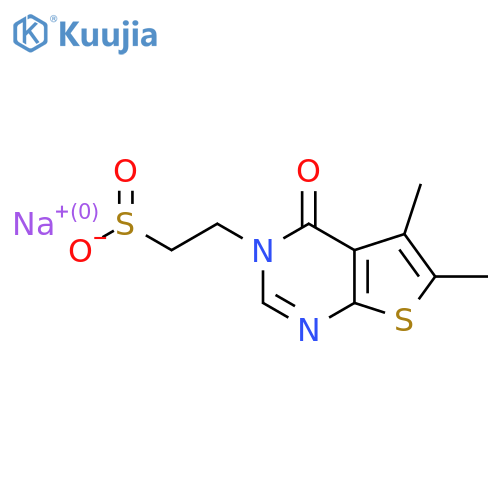 sodium 2-{5,6-dimethyl-4-oxo-3H,4H-thieno[2,3-d]pyrimidin-3-yl}ethane-1-sulfinate structure
