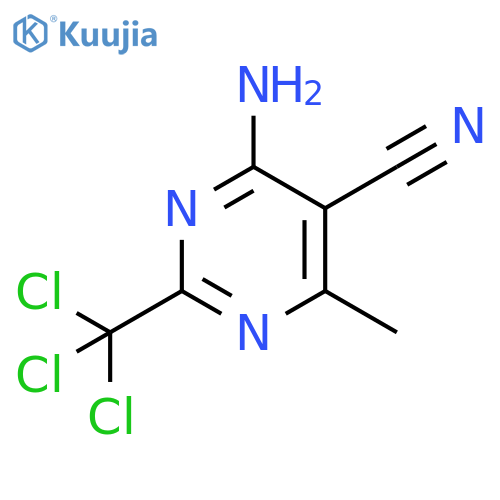 5-Pyrimidinecarbonitrile, 4-amino-6-methyl-2-(trichloromethyl)- structure