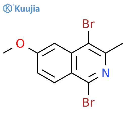 Isoquinoline, 1,4-dibromo-6-methoxy-3-methyl- structure