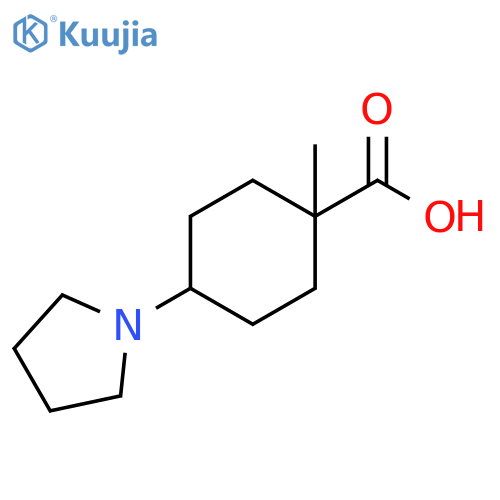 Cyclohexanecarboxylic acid, 1-methyl-4-(1-pyrrolidinyl)- structure