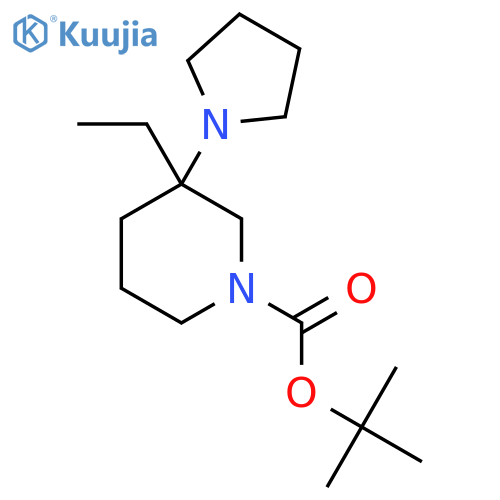 Tert-butyl 3-ethyl-3-(pyrrolidin-1-yl)piperidine-1-carboxylate structure