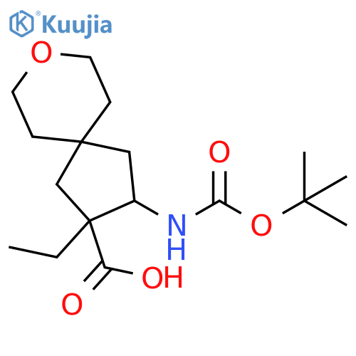 8-Oxaspiro[4.5]decane-2-carboxylic acid, 3-[[(1,1-dimethylethoxy)carbonyl]amino]-2-ethyl- structure