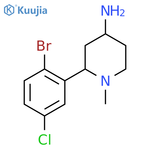 2-(2-Bromo-5-chlorophenyl)-1-methylpiperidin-4-amine structure