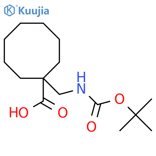 1-({(tert-butoxy)carbonylamino}methyl)cyclooctane-1-carboxylic acid structure