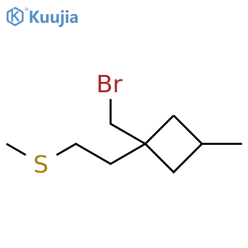 Cyclobutane, 1-(bromomethyl)-3-methyl-1-[2-(methylthio)ethyl]- structure