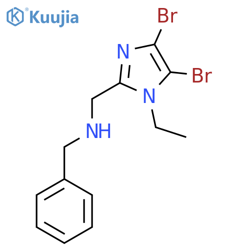 N-[(4,5-dibromo-1-ethylimidazol-2-yl)methyl]-1-phenylmethanamine structure