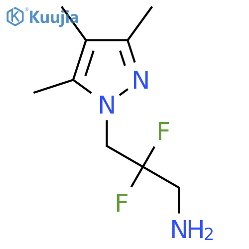 2,2-difluoro-3-(trimethyl-1H-pyrazol-1-yl)propan-1-amine structure