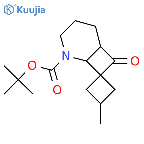 Tert-butyl 3'-methyl-8-oxo-5-azaspiro[bicyclo[4.2.0]octane-7,1'-cyclobutane]-5-carboxylate structure