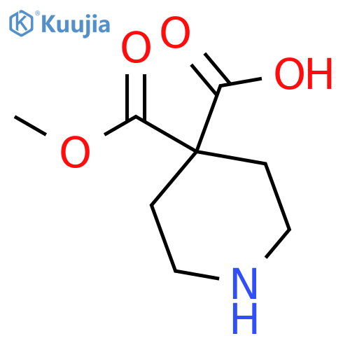 4-(methoxycarbonyl)piperidine-4-carboxylic acid structure