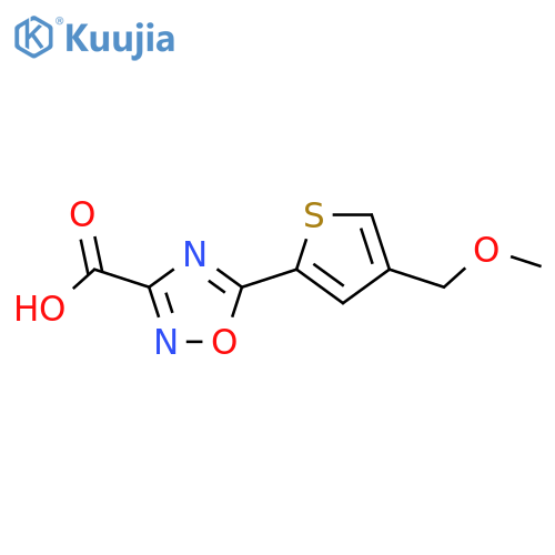 5-4-(methoxymethyl)thiophen-2-yl-1,2,4-oxadiazole-3-carboxylic acid structure
