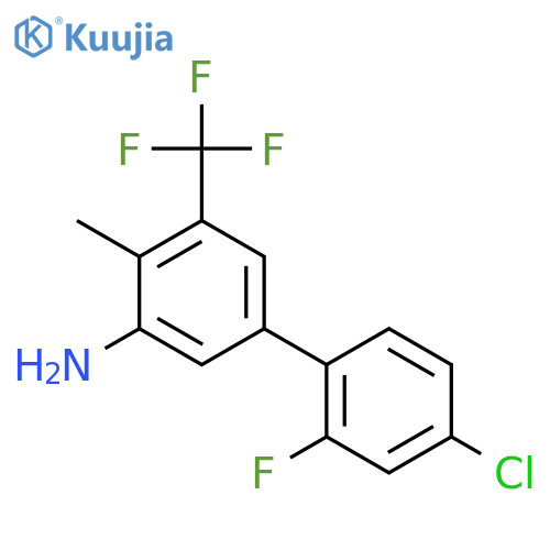 5-(4-Chloro-2-fluorophenyl)-2-methyl-3-(trifluoromethyl)aniline structure