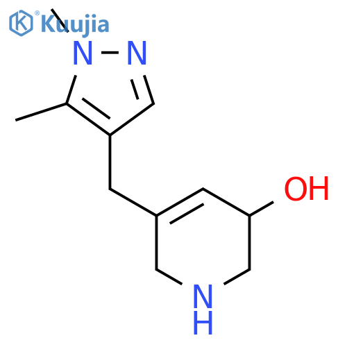 5-[(1,5-dimethyl-1H-pyrazol-4-yl)methyl]-1,2,3,6-tetrahydropyridin-3-ol structure